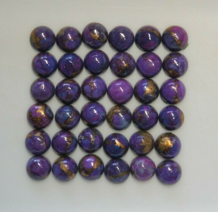 Purple Copper Turquoise 4mm, 5mm, 6mm, 8mm, 9mm, 10mm Cabochon Round Gemstone(s)