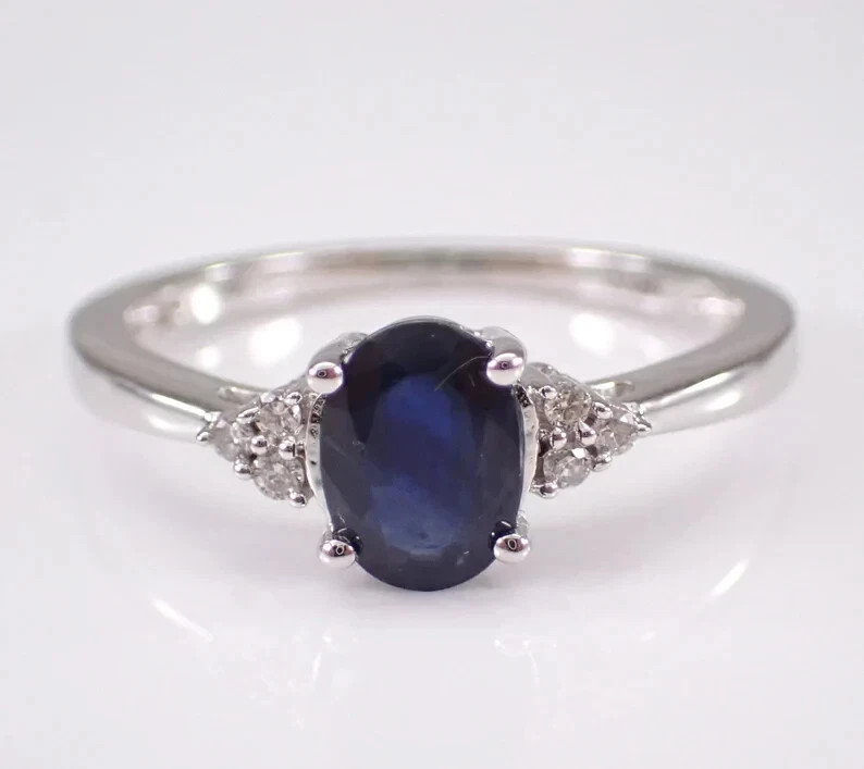 2Ct Oval Lab Created Sapphire Women’s Engagement Ring 14K White Gold Plated