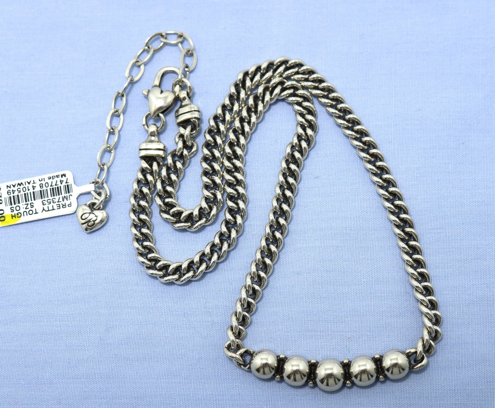 Brighton PRETTY TOUGH NWT $78 Silver Beaded Collar Necklace