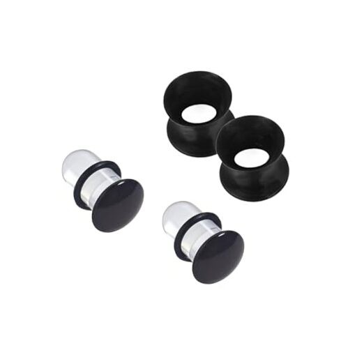 Glass Gauge for Ears Stretching Kit and Silicone Gauge Double Flared 10 mm
