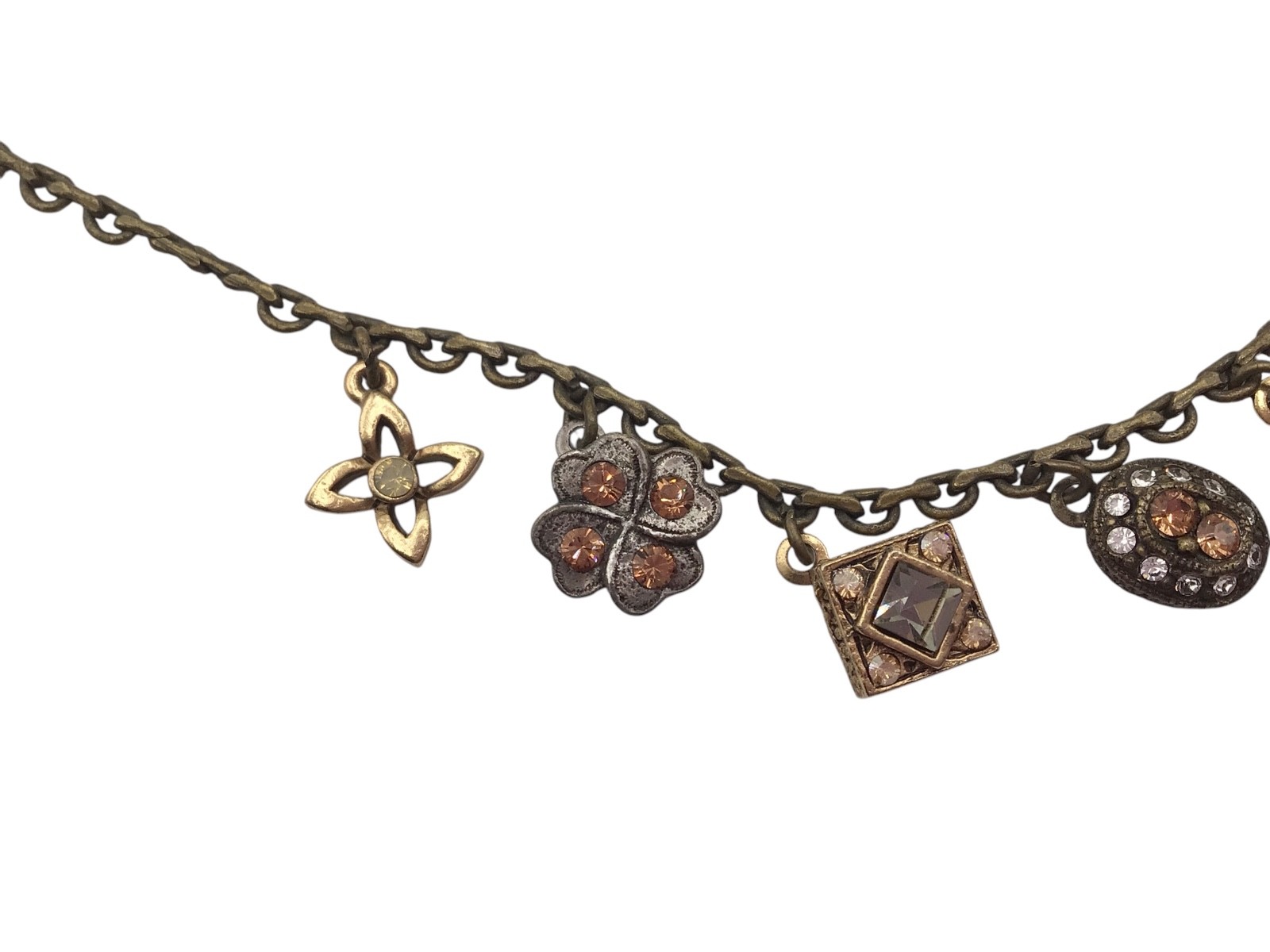 Sweet Romance Gothic Victorian Charm Necklace 17”, Vintage Antique Style