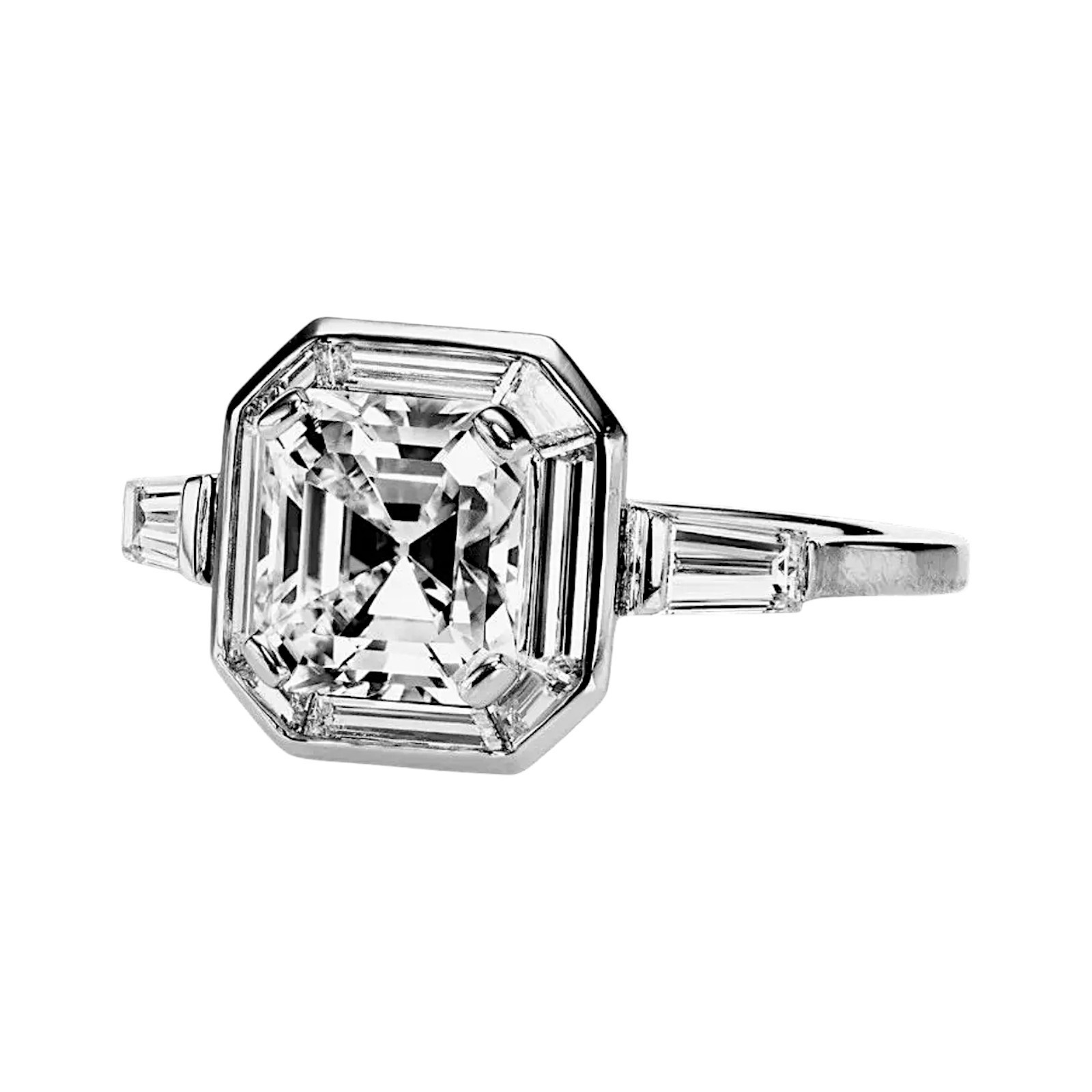 IGI Certified Lab Grown 5.80 CT Asscher Cut Diamond Engagement Ring 950 Platinum