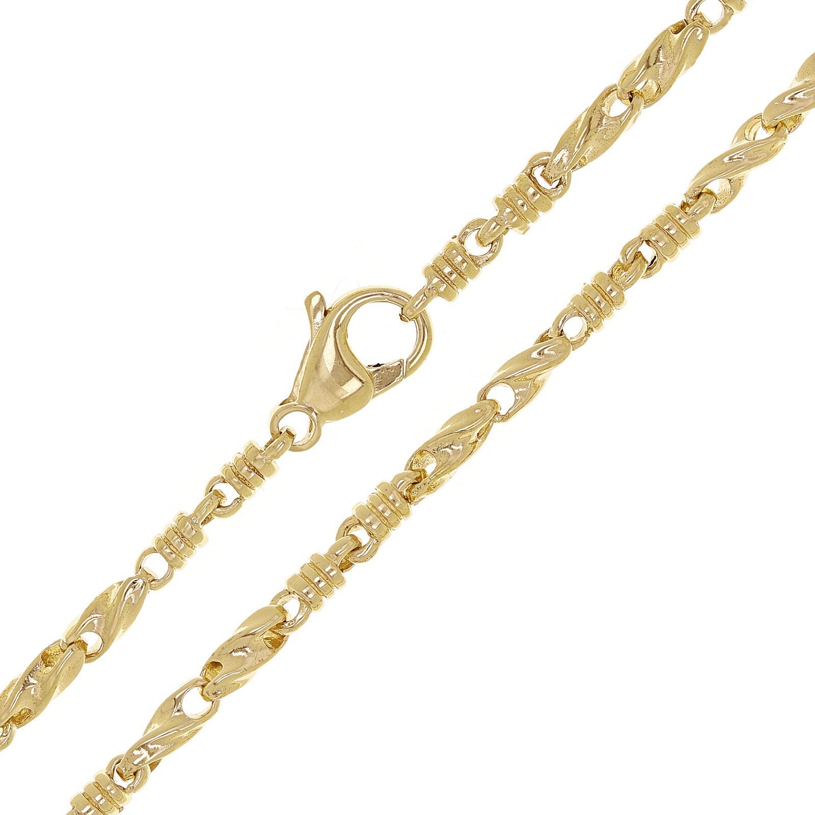 10k Yellow Gold Solid Handmade Fashion Link Necklace 24″ 3.5mm 35.4 grams