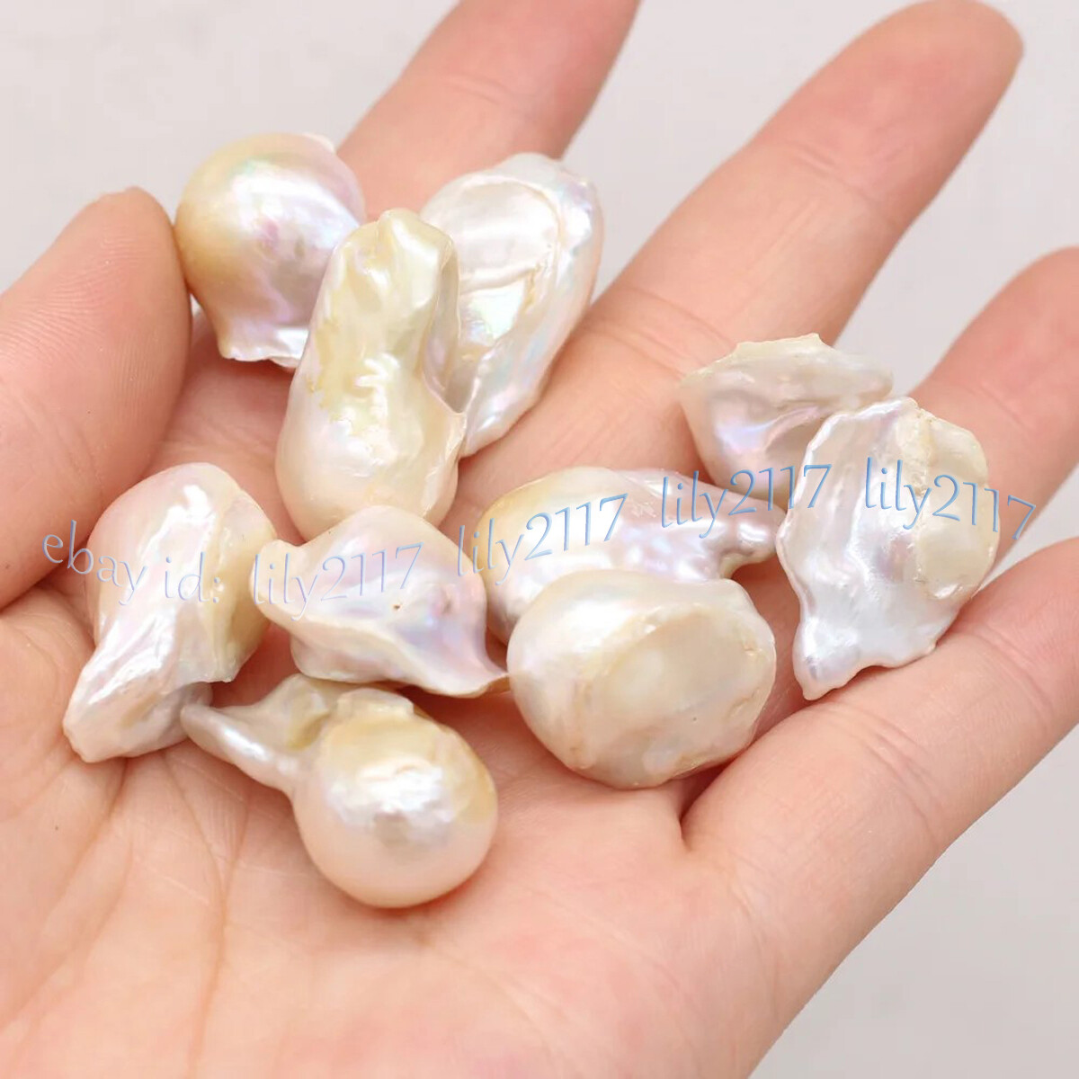 1 pc No Hole 15-30mm Natural Freshwater Baroque Keshi Pearl Loose Beads DIY