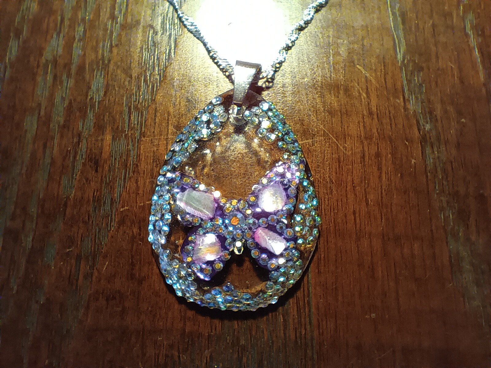 Crystal Butterfly Pendant Necklace, Reversible, Mother of Pearl The Perfect Gift