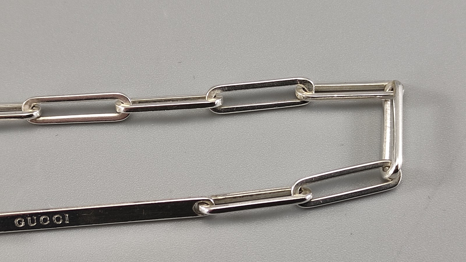 Gucci Sterling Silver 925 Chain Link Bracelet 18.5cm 4mm Light Weight 5.3g