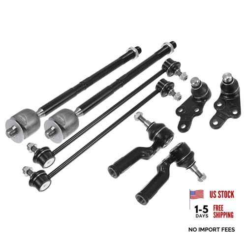 8pcs Front Suspension Kit – Inner Outer Tie Rod End Sway Bar – Ball