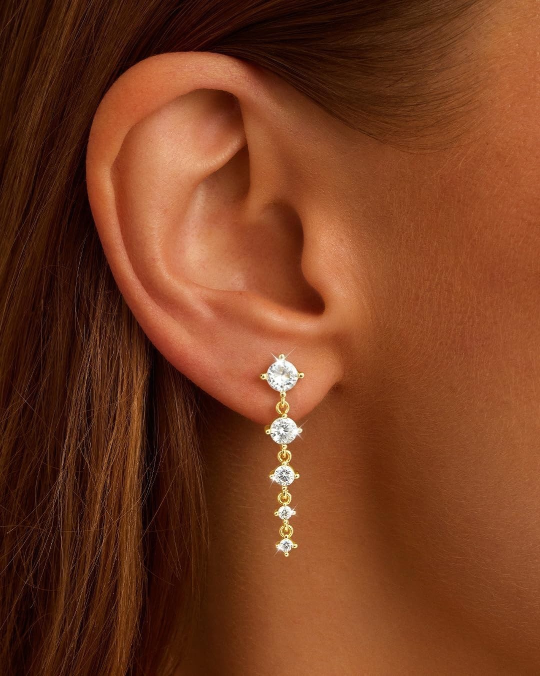 Hypoallergenic Gold Plated Dangle Hoop Earrings – Perfect Gift for Any Occasion