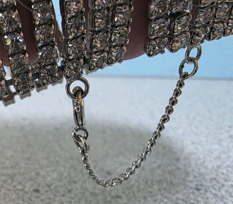 Shiny And Bright Crystal Bracelet With Matching Clip Hoops. #843