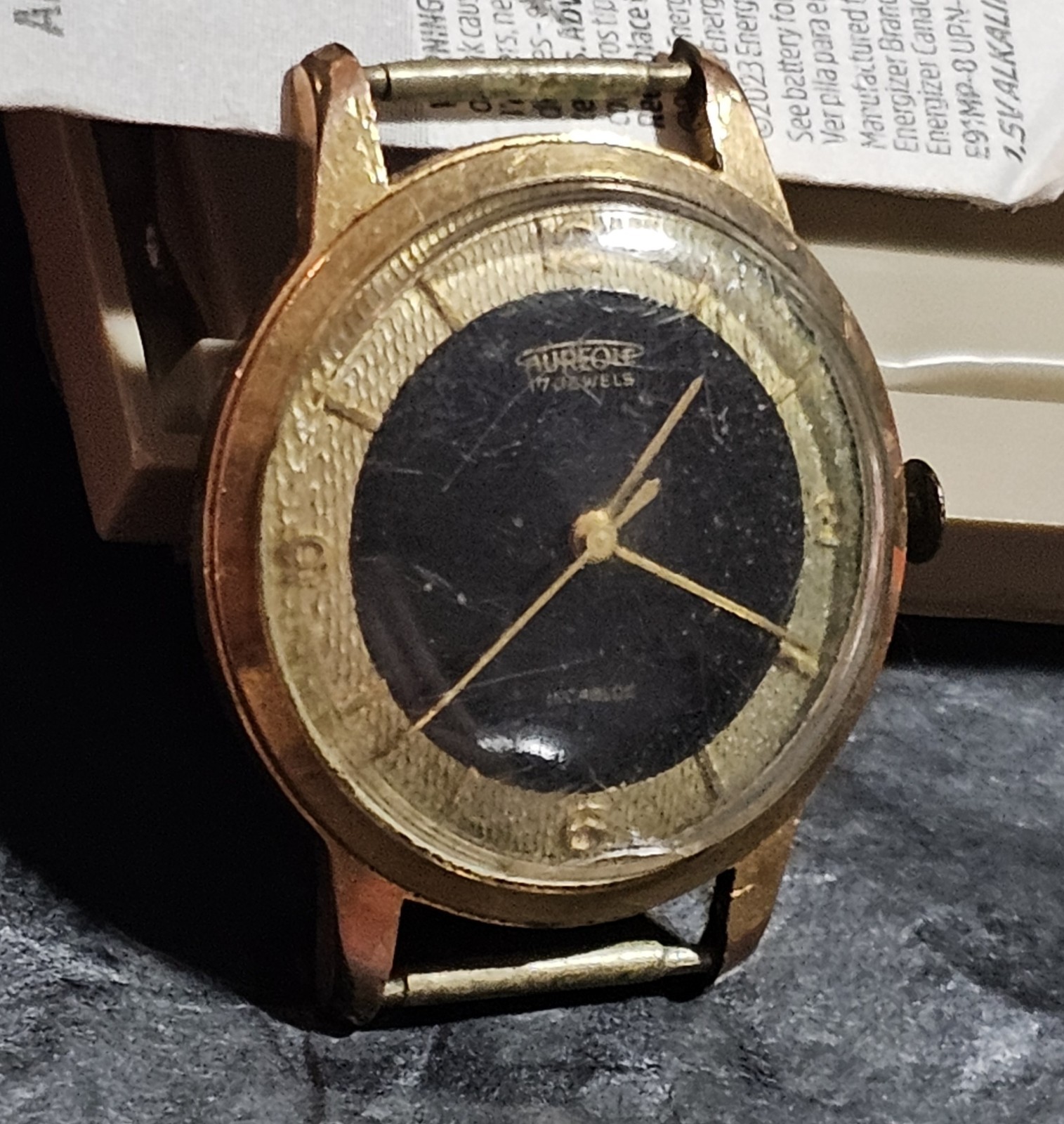 Aureole Swiss Watch 17 Jewels Mens Watch 10k GF Winder Runing