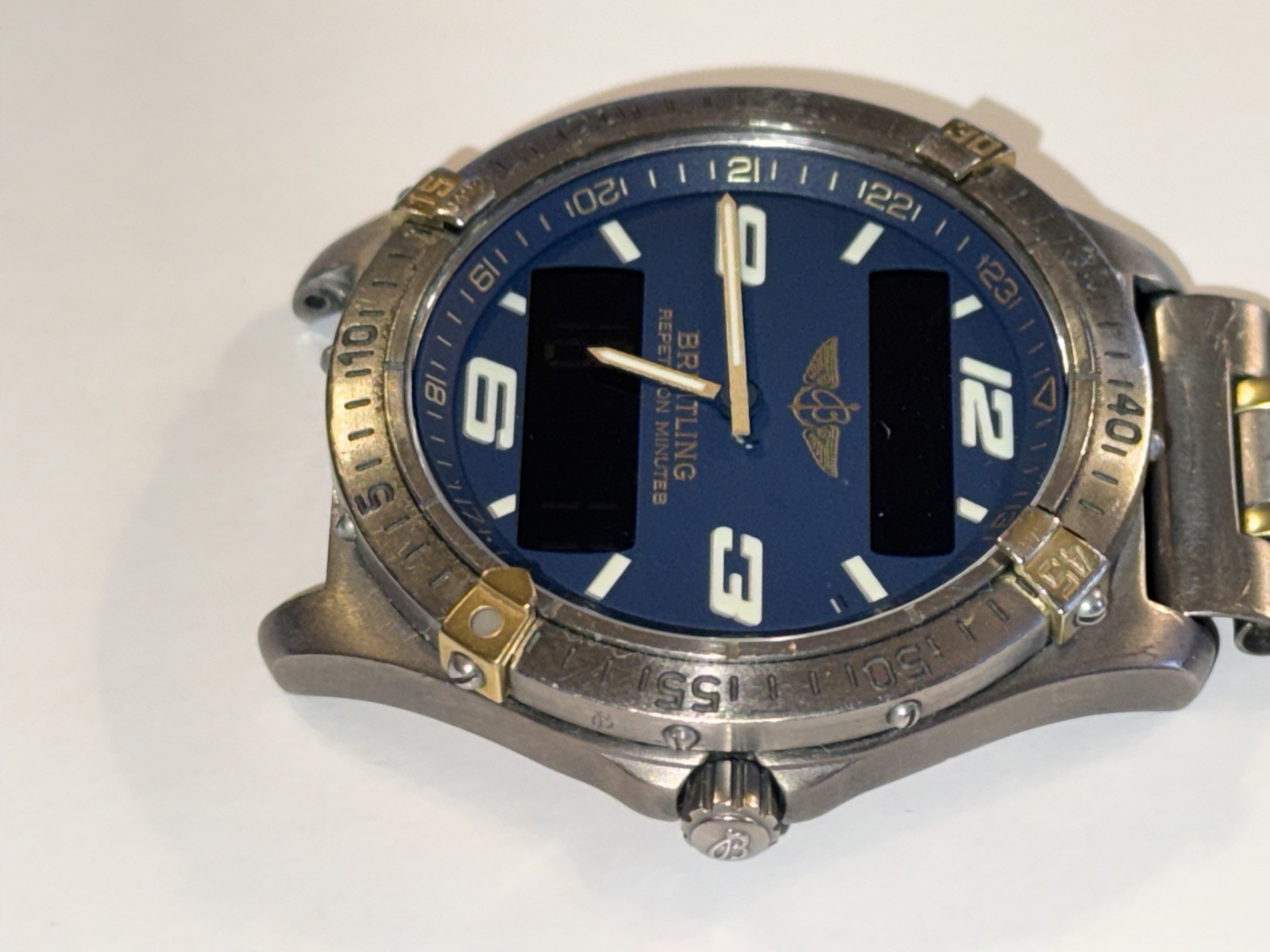 Breitling Aerospace Repetition Minutes Titanium B65062 Blue Dial Quartz Watch