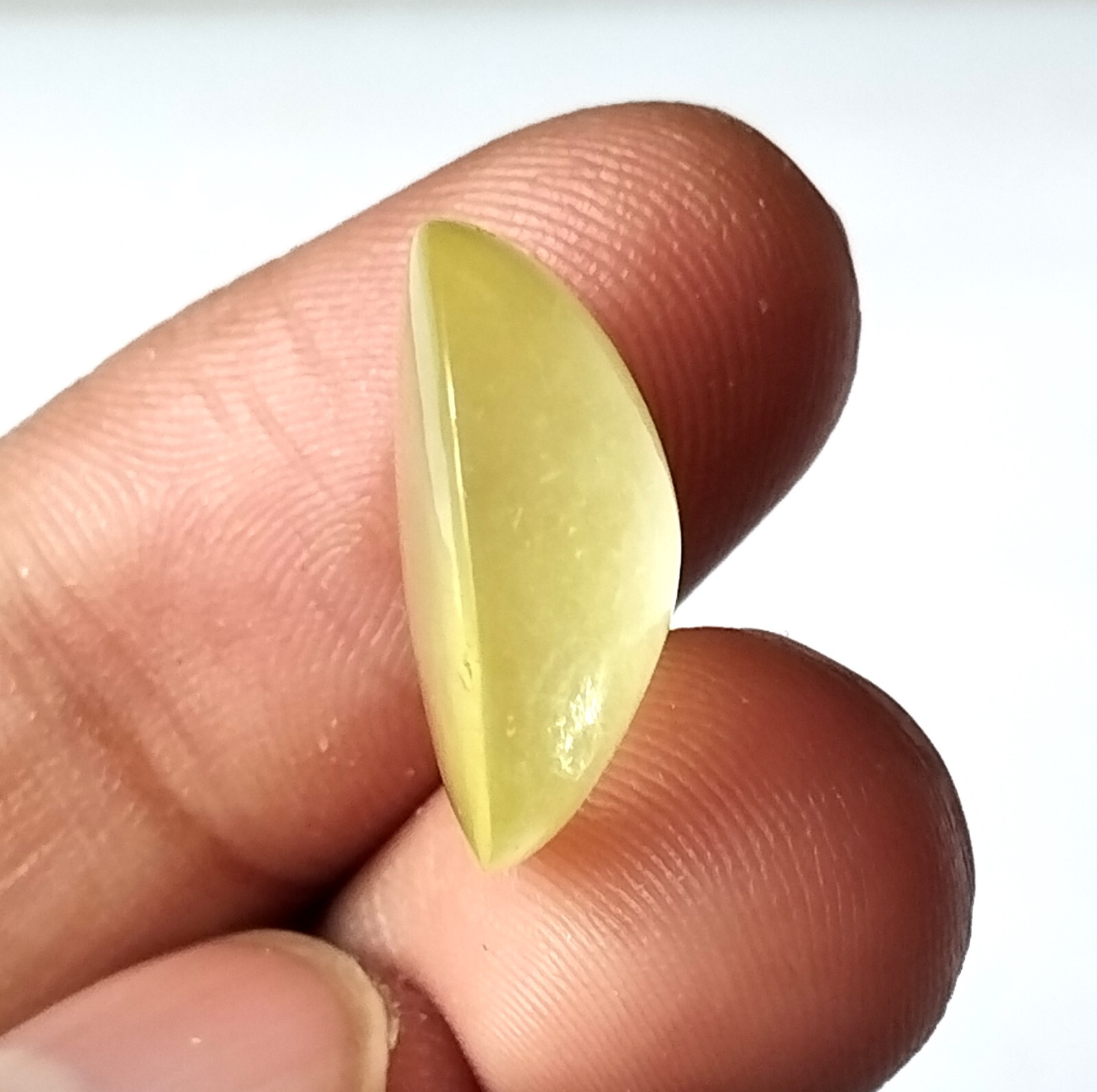 12.80 Carat Natural Yellow Aquamarine Cabochon Oval Untreated Stone 17.5X15.4 mm