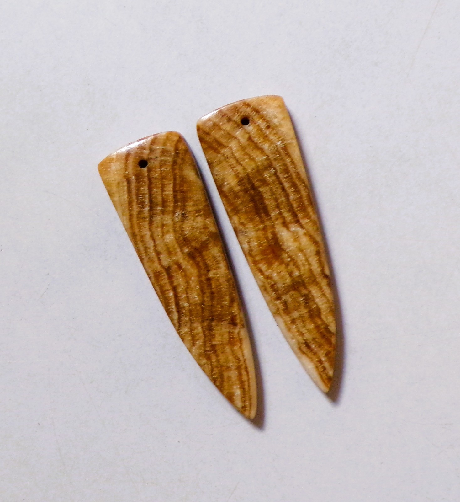 35.15 Cts Natural Aragonite Drilled Cabochon Match Pair Gemstone 41X13MM 18