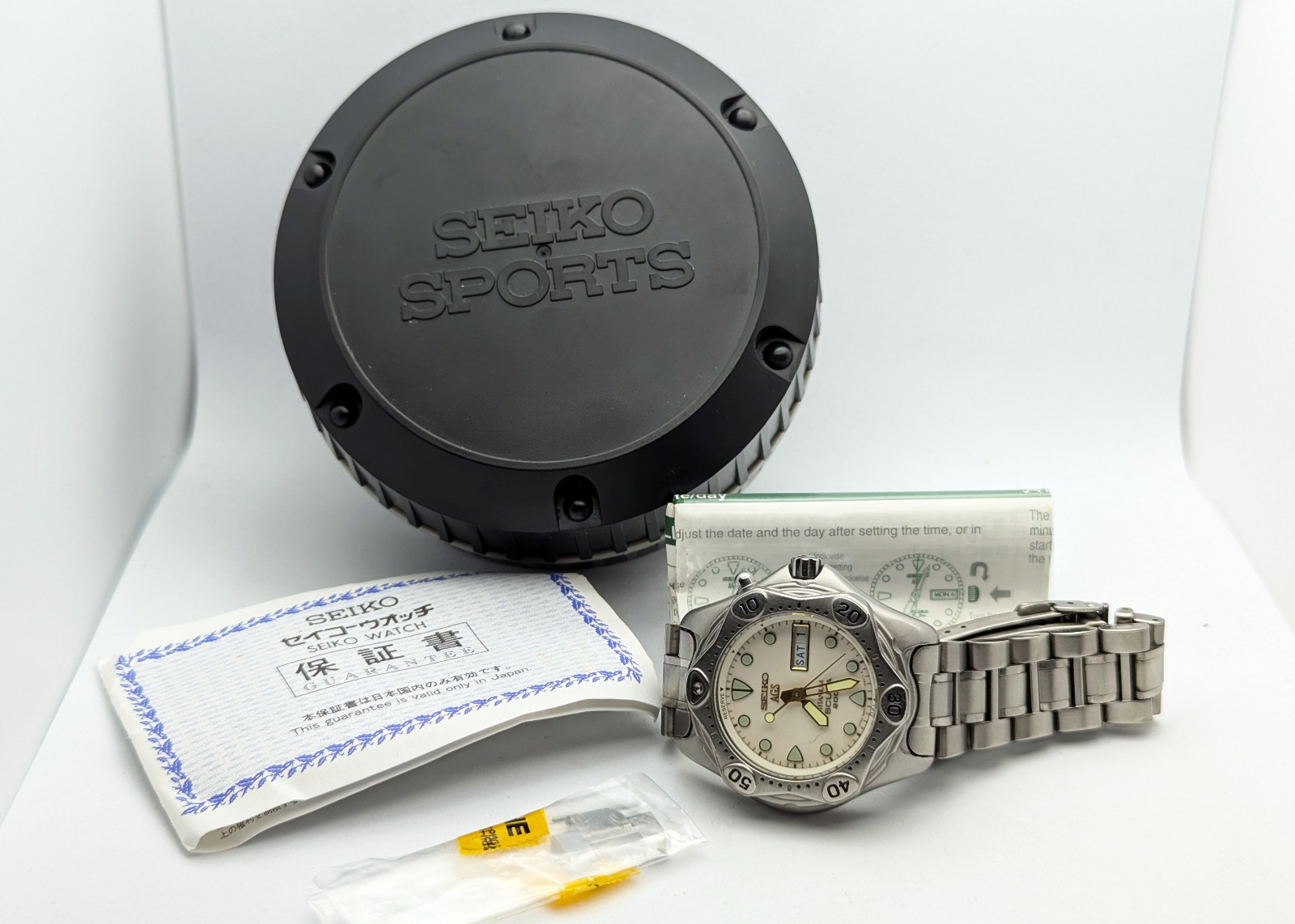 Seiko AGS Kinetic SBBW041 JDM Full Lume Titanium Scuba 200M 5M43-0B40 | Full Set