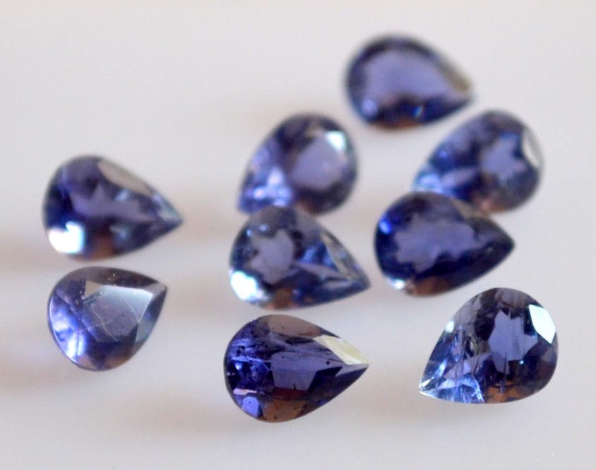 Natural Iolite Pear Faceted Cut 3x5mm to 6x9mm Loose Gemstone