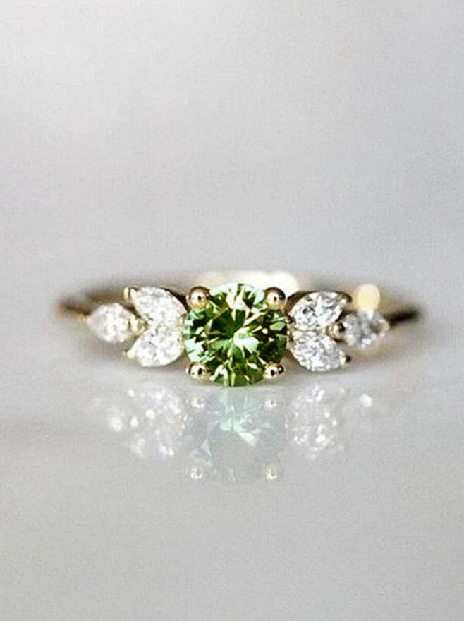 Women Fashion Round Cubic Zirconia Ring Wedding Engagement Jewelry Gift For Her
