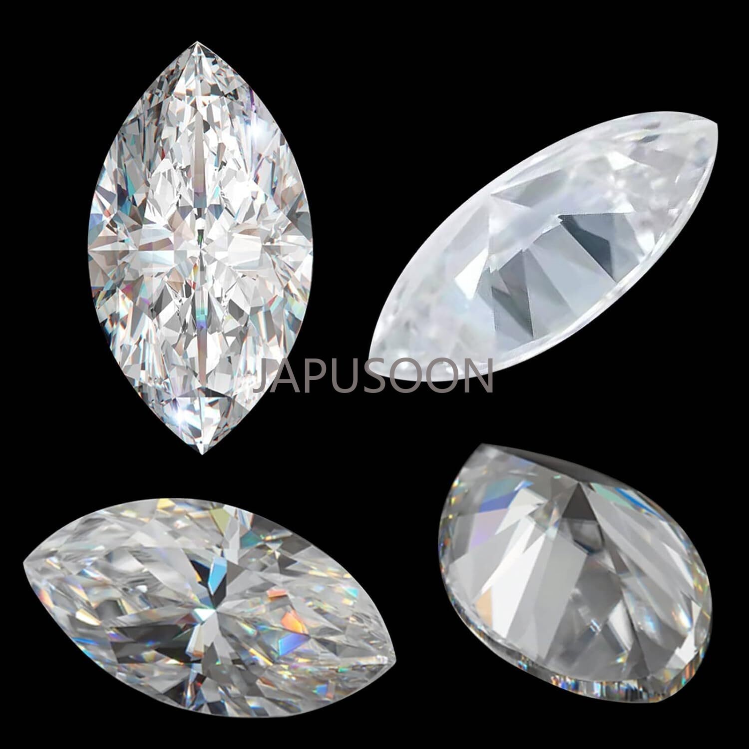 bulk 0.05~0.3 ct Moissanite Stone D Colorless Marquise Cut VVS1 Loose Gemstones