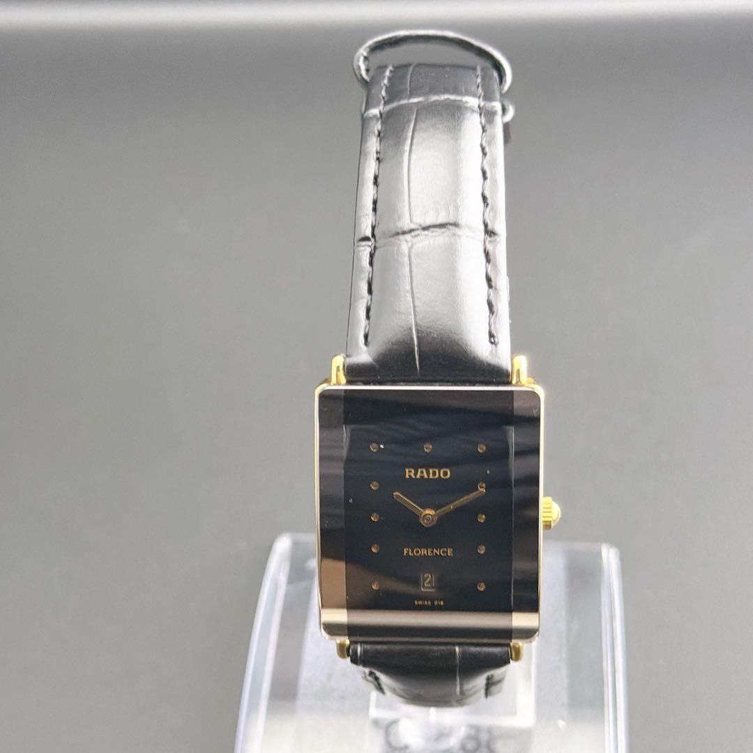 Rado Florence Tank Black Quartz Men’s Watch Vintage Retro Japan 0714052