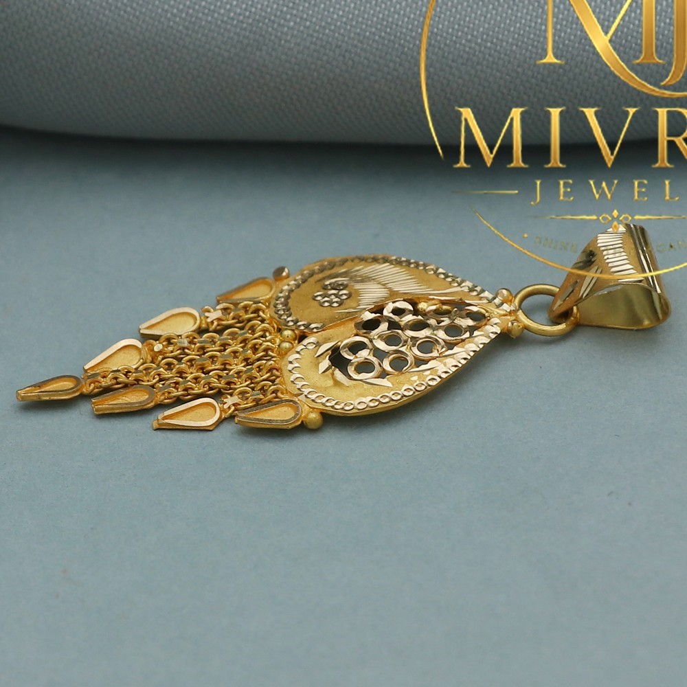 20K Seal Solid Gold Pendant 4.1cm Designer Business Men Jewelry Handcrafted Gift