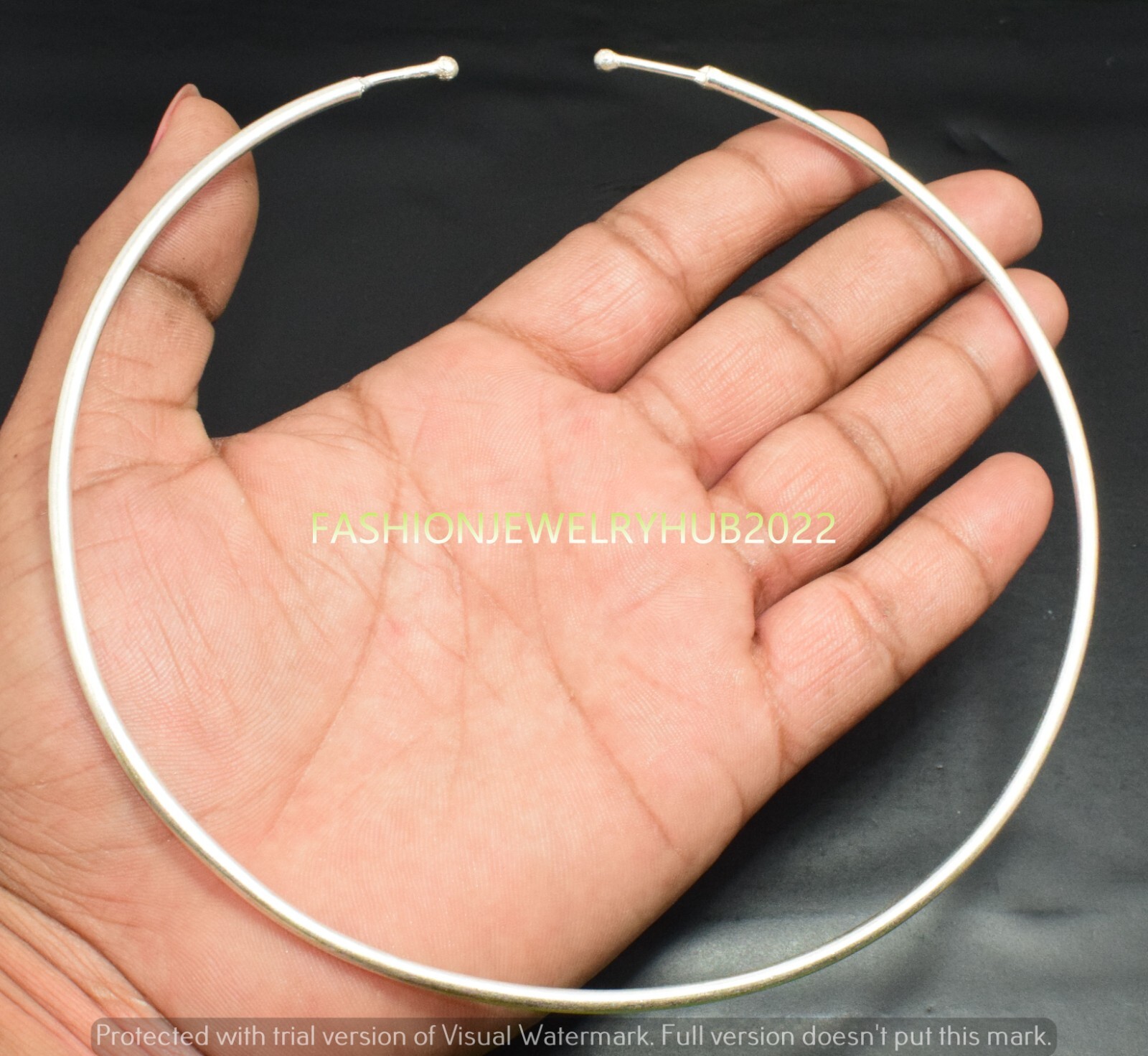 1pcs Choker Collar 925 Sterling Silver Overlay Flexible Easy To Wear Necklace
