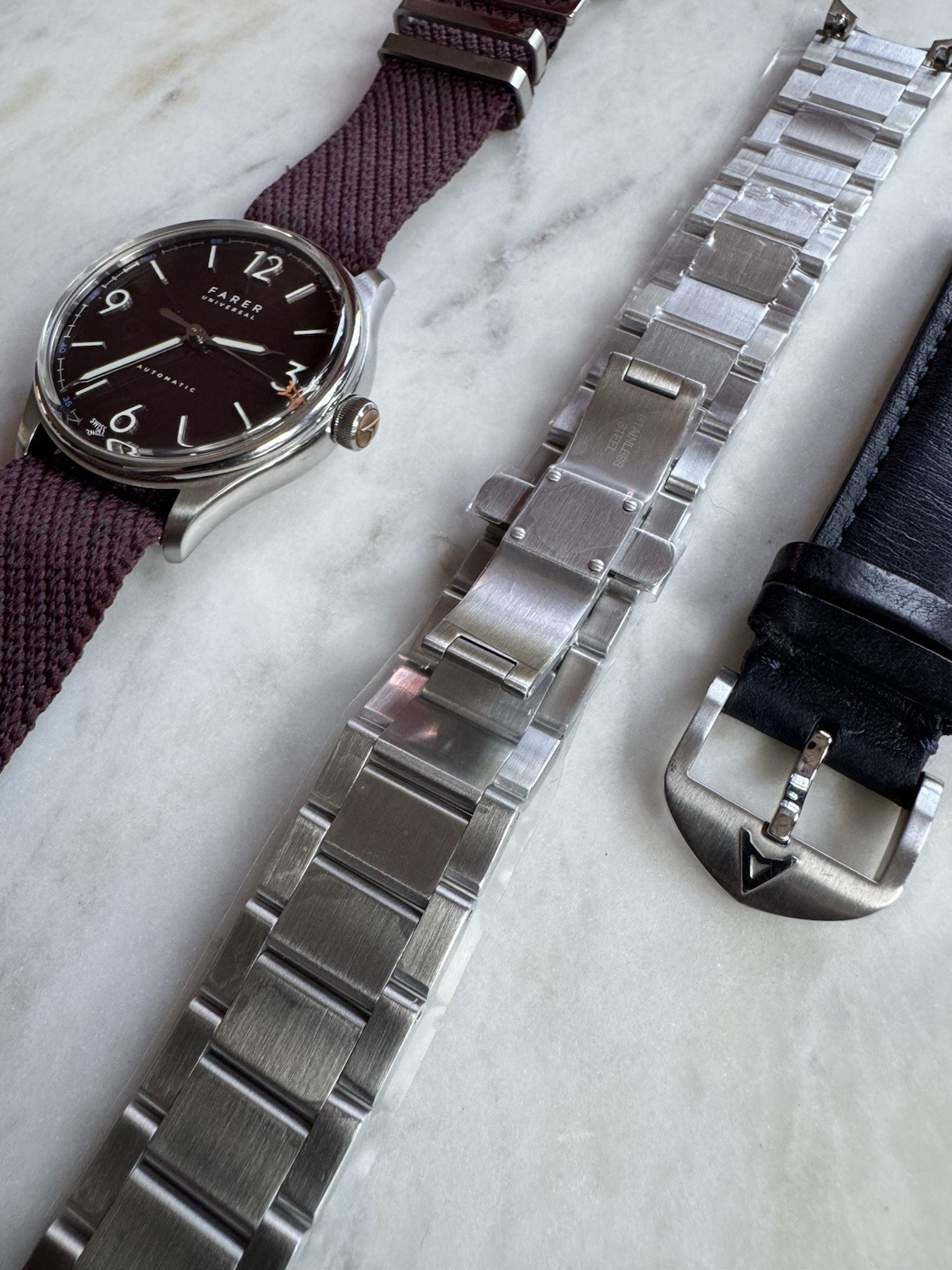 Farer Discovery – Plum Dial, Full Kit, Unworn Bracelet, Warranty