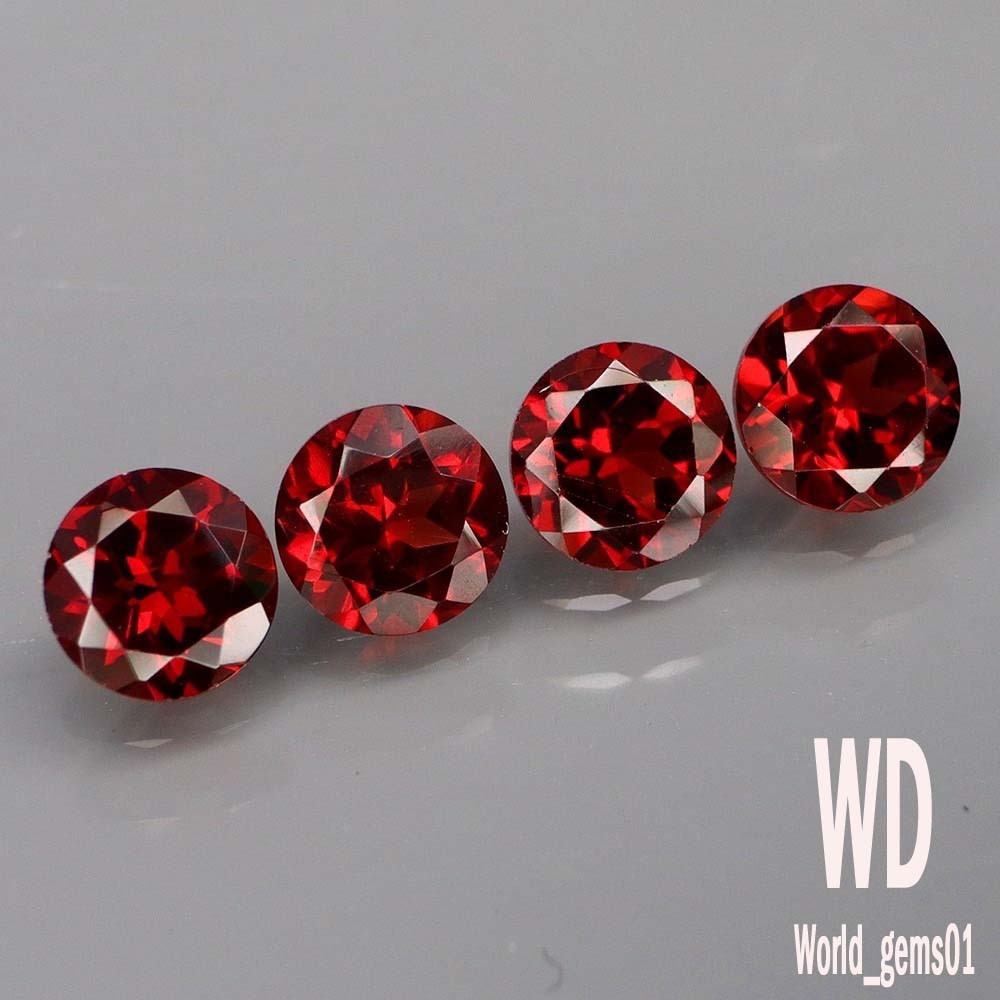 Natural Red Garnet 5 MM 10-1000 pieces Round Flawless-VVS, Loose Gems CERTIFIED