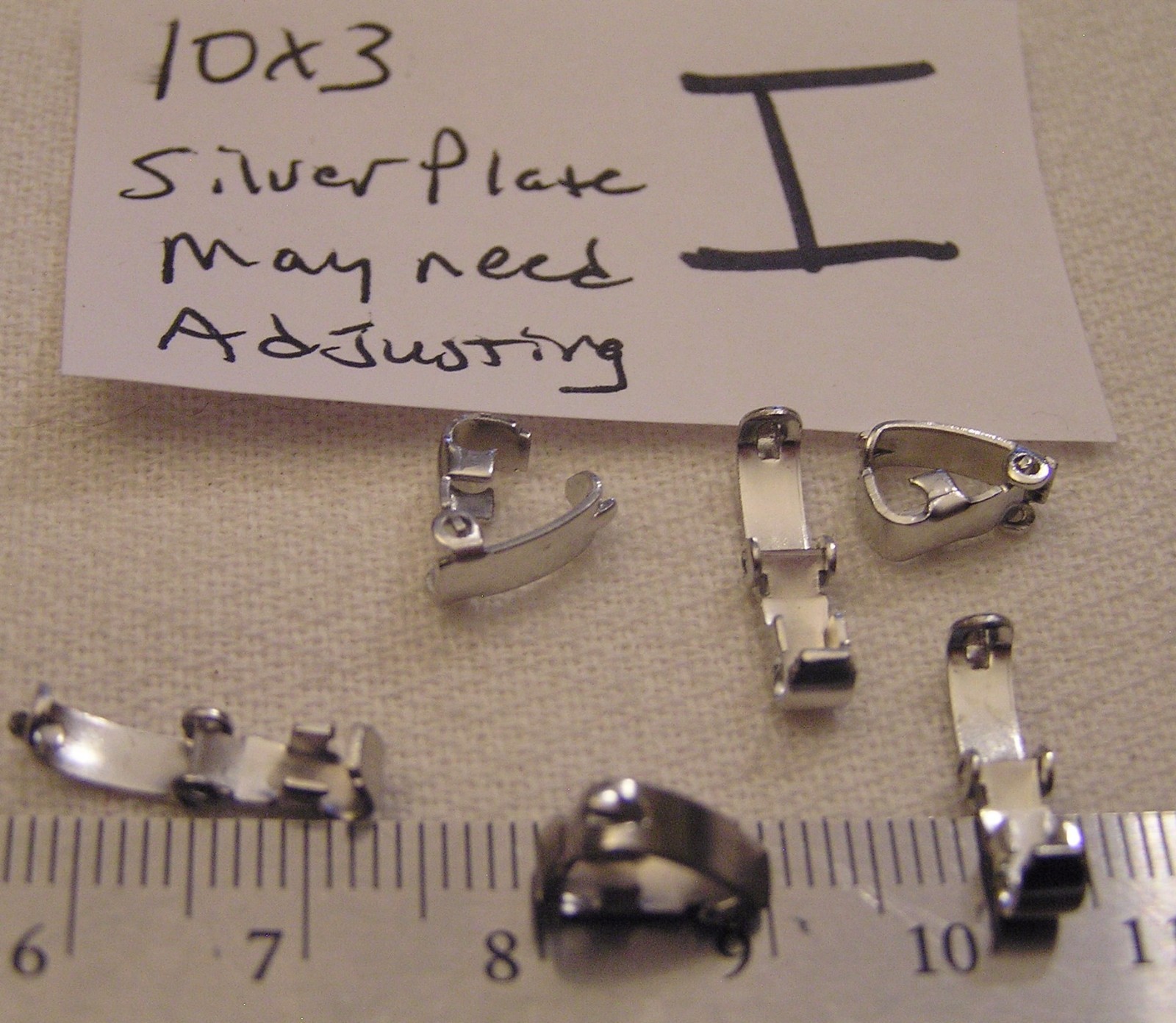Vtg Fold Over Clasp Silver Brass Gold Plate Jewelry Findings Repair Bracelet 620