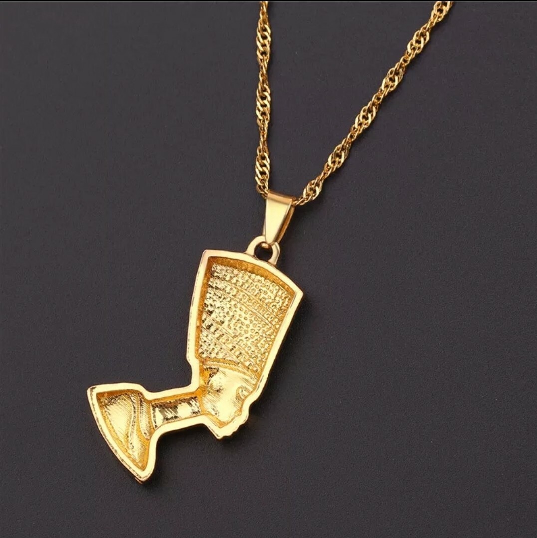 Fashion Jewelry Necklace Egyptian Queen Nefertiti Pendant Gold Silver Color 88A4