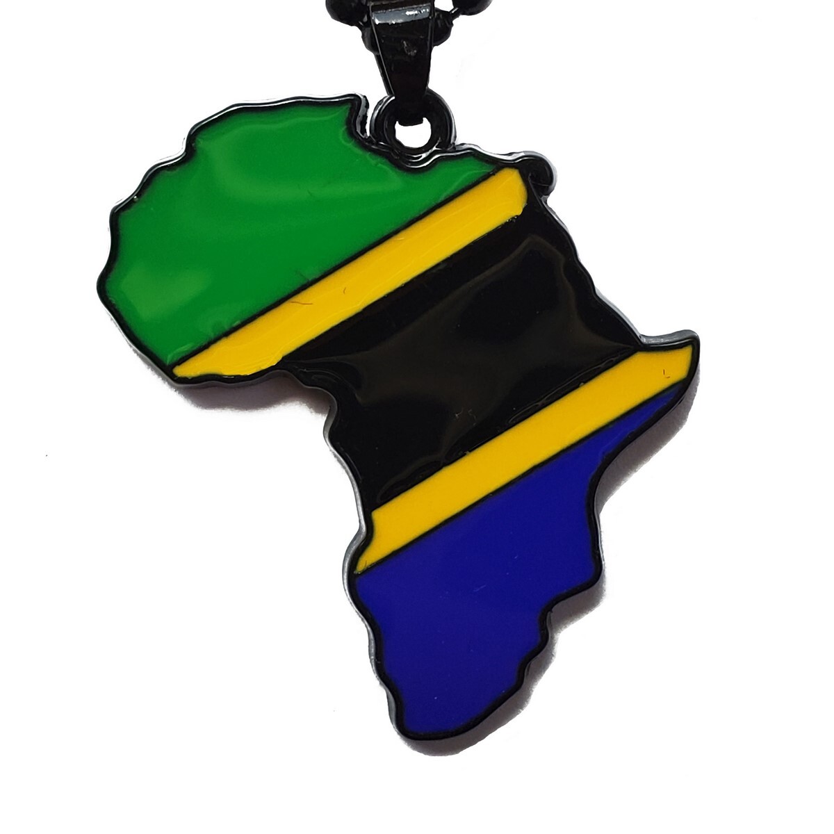 Tanzania Flag Pendant Necklace Africa Map Chain