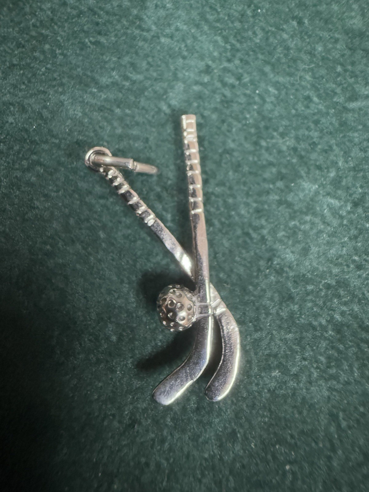 Sterling Silver Field Hockey Charm Rembrandt 925 Sports RQC 0712 Puck Sticks