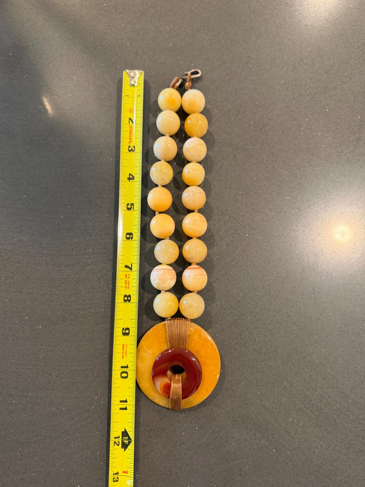 Simon Alcantara Hand-Woven Butterscotch Amber Pendant Necklace