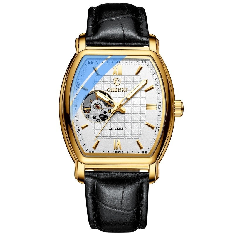 Men’s Automatic Mechanical Watch Classic business Self-winding Barrel-shap Gift