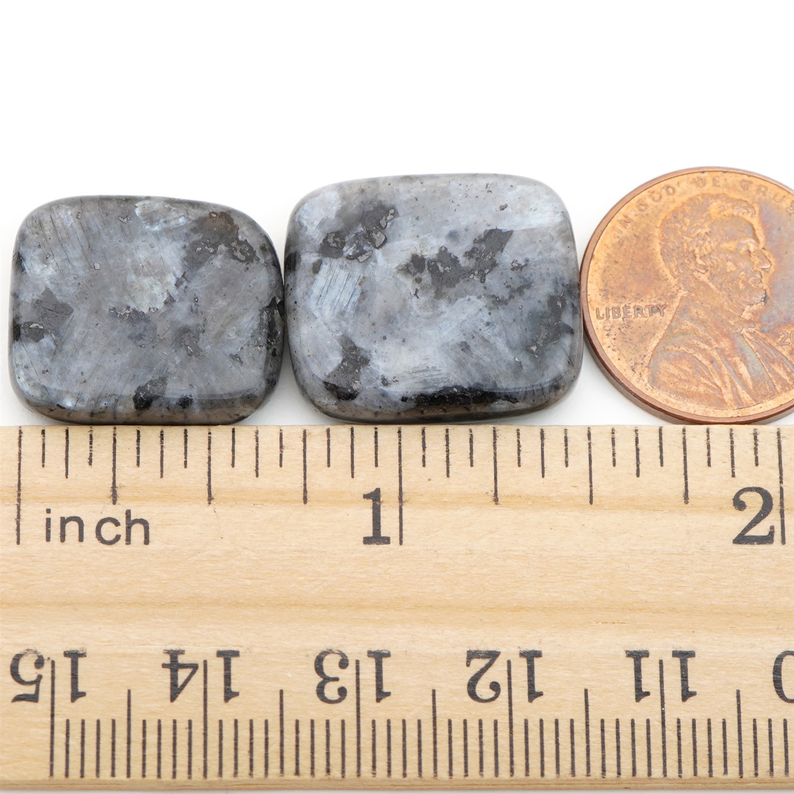 10 grey black flat rectangular Norwegian moonstone beads stone ranges 18mm 20mm