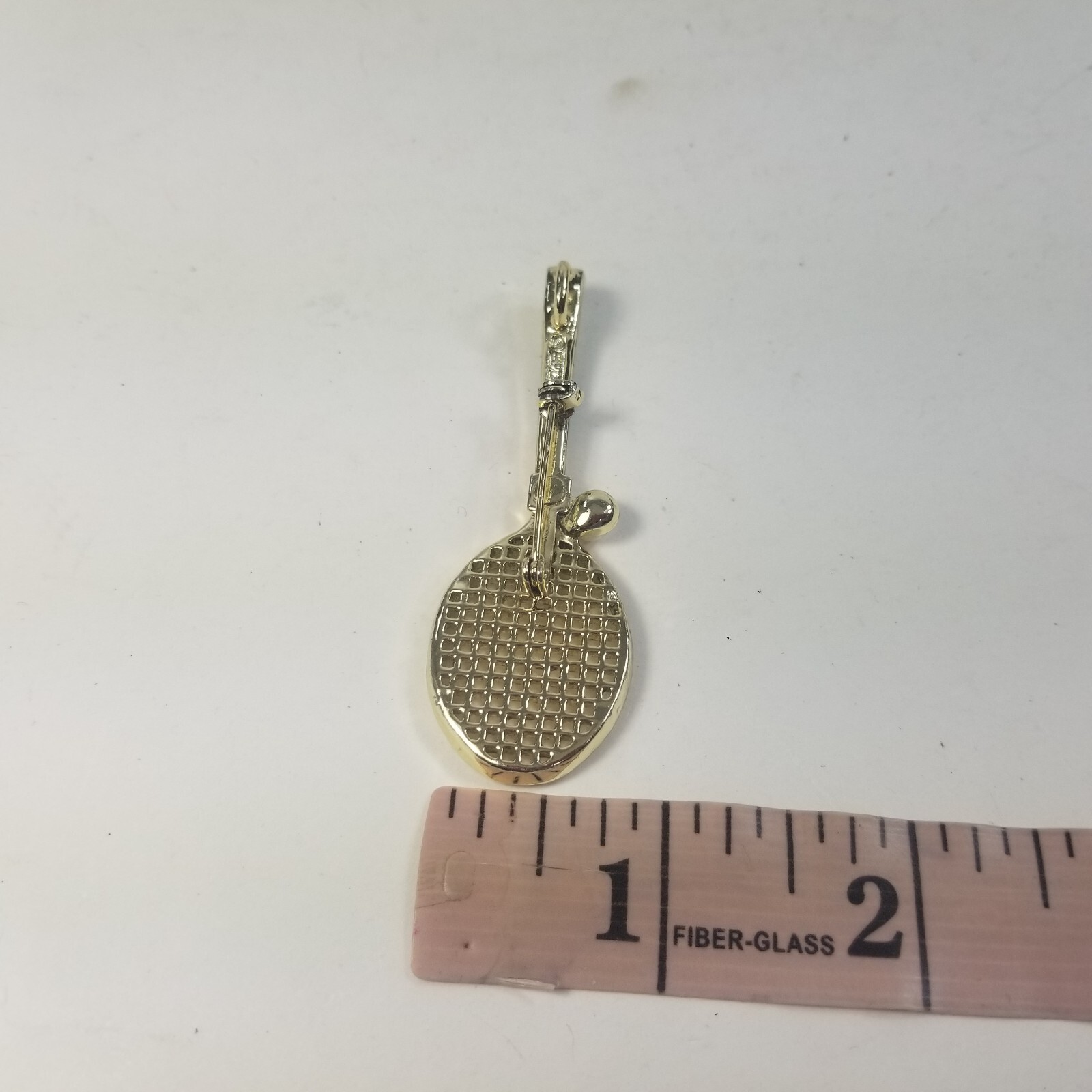 Vintage GERRY’S Tennis Racquet & Ball Brooch / Pin Goldtone