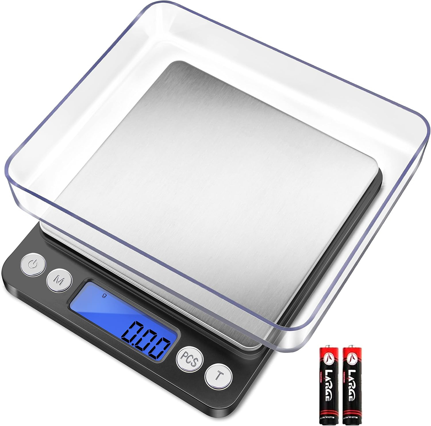 Digital Gram Scale with 2 Trays, 500g/ 0.01g Small Jewelry Scale, 6 Units Gram S
