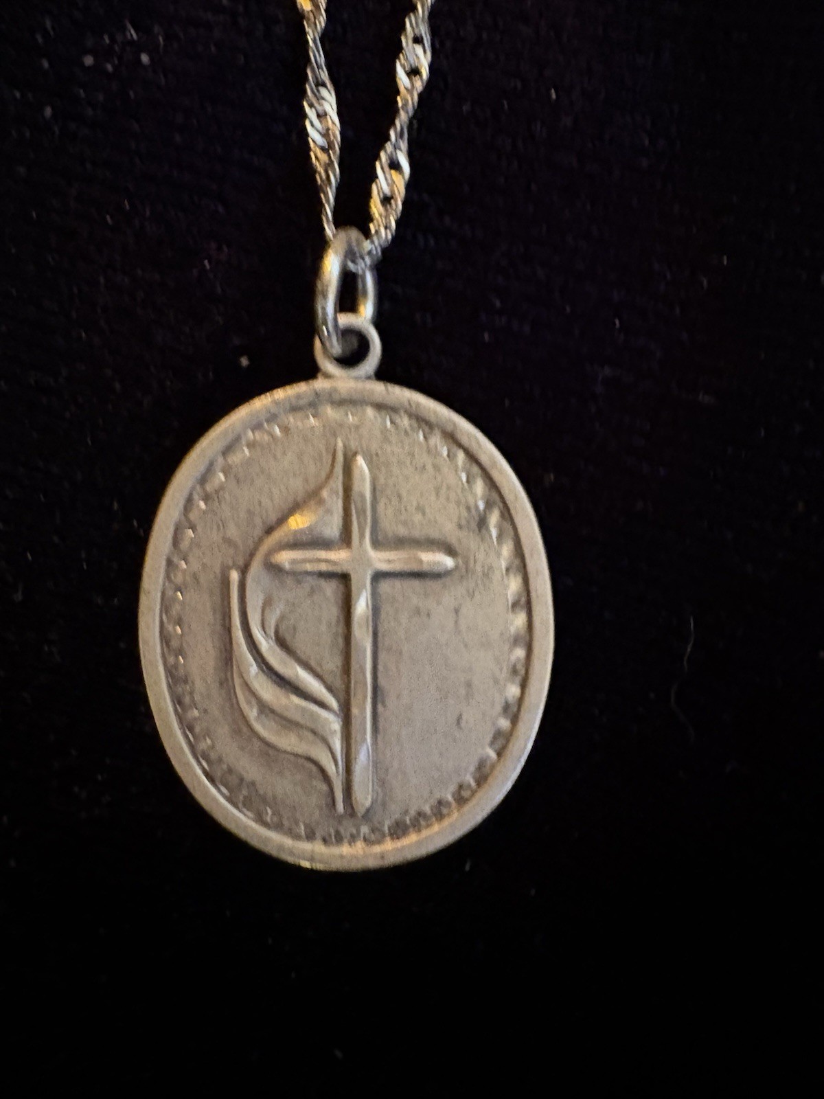 First Methodist Church Pendant & 20 Inch Sterling Silver Chain Necklace