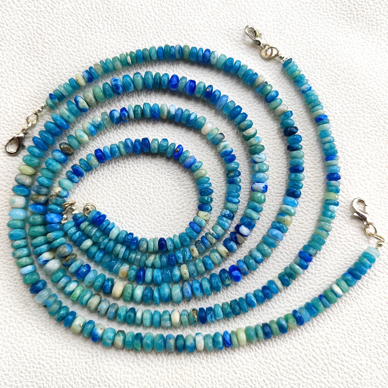 Rare Light Color Change Afghanite 5-7mm Smooth Rondelle Gem 16″ Necklace India