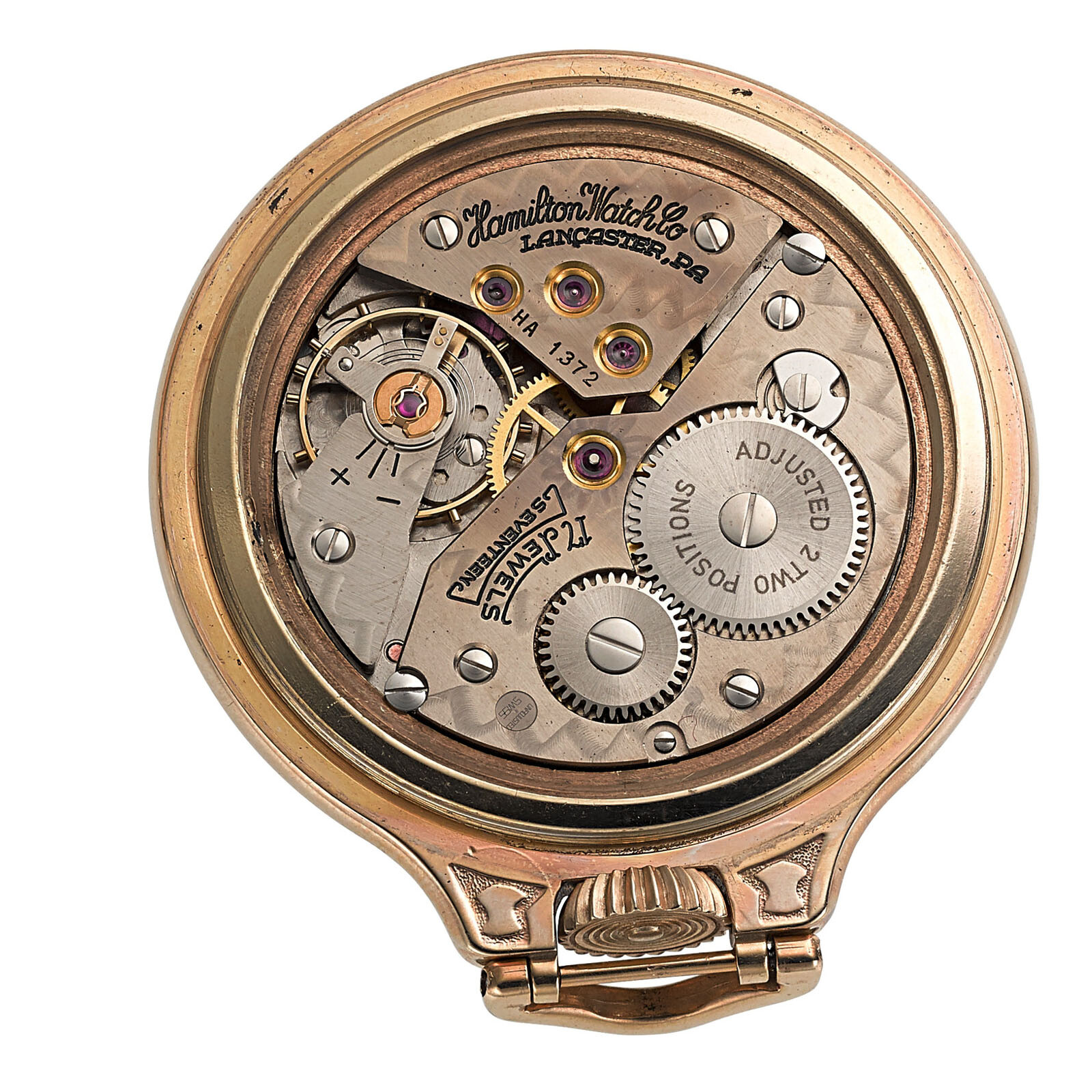 Hamilton Pocket Watch 17 Jewels Grade HA 1372 Swiss Gold Filled Case