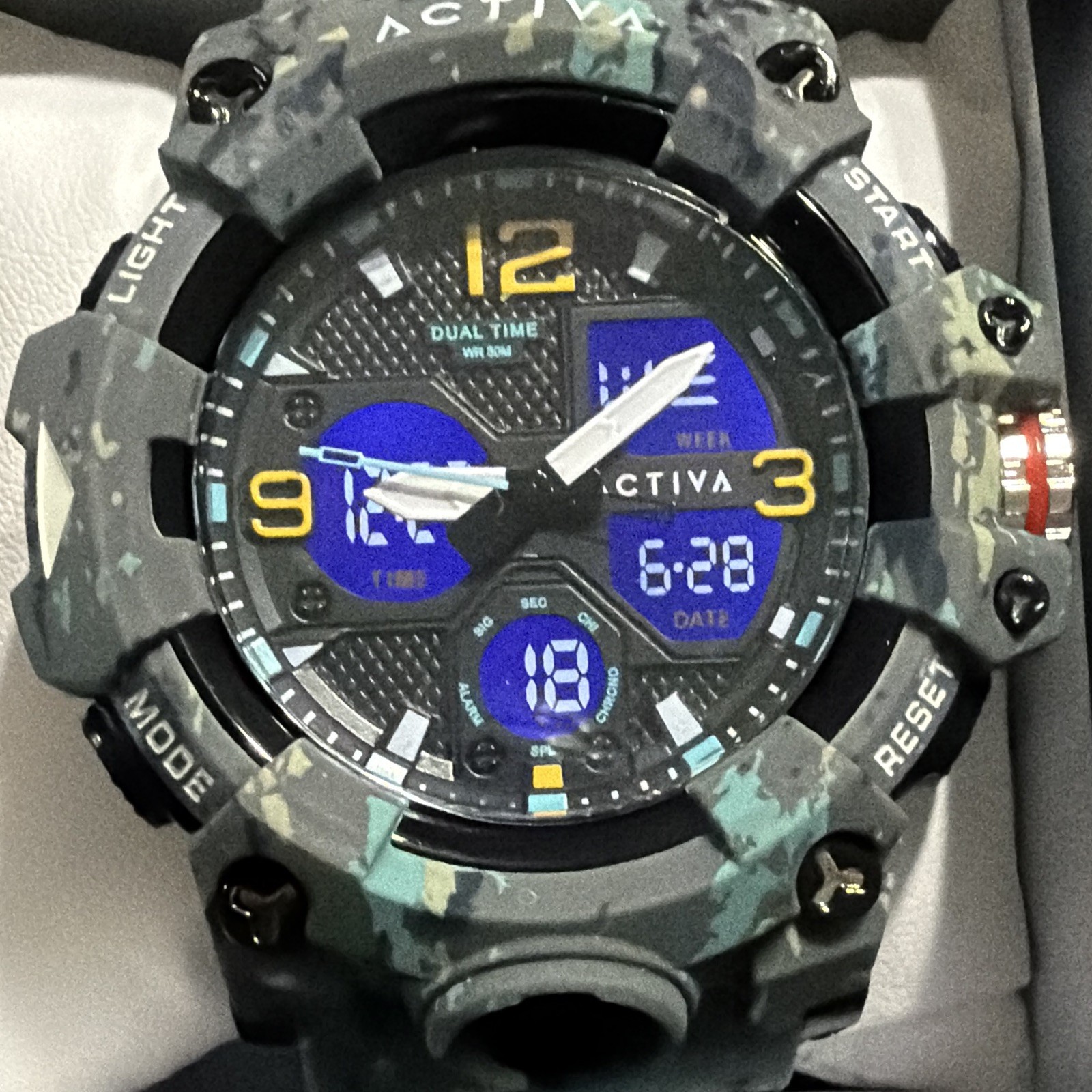 Activa Decus X Invicta Digital Men’s Watch – 49mm. Camouflage. Grey (ACW8008-002