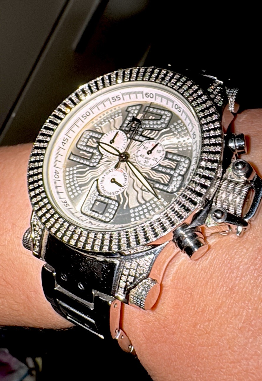 Mens Techno Master Diamond Watch 3 Rows Oversized 50mm Joe Rodeo Jojo Don Benny