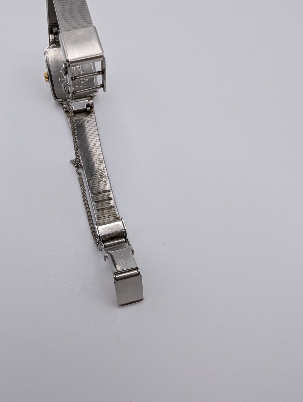 Vintage Pulsar V230-5390 Ladies Quartz Watch Rectangular Silver Gold Tone Untest