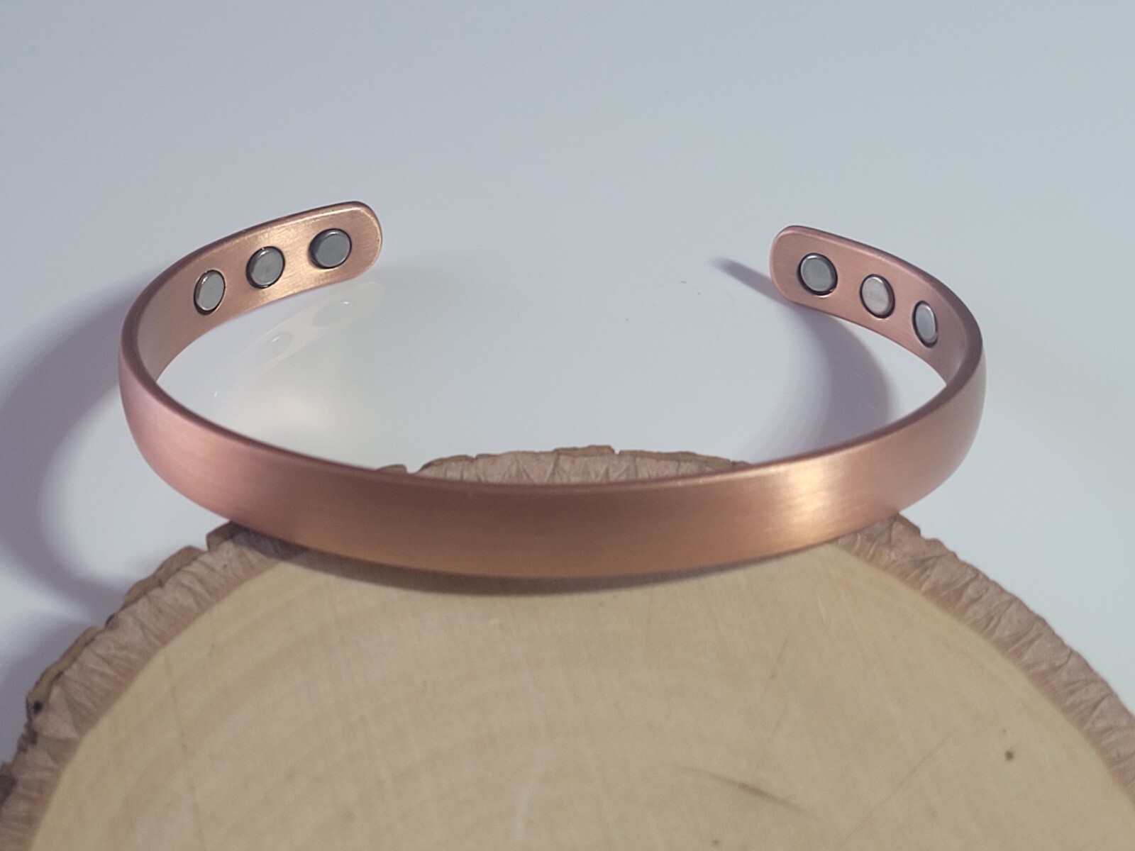 2 Pack Pure Solid Copper Magnetic Bracelet Arthritis Pain Relief Dome Cuff