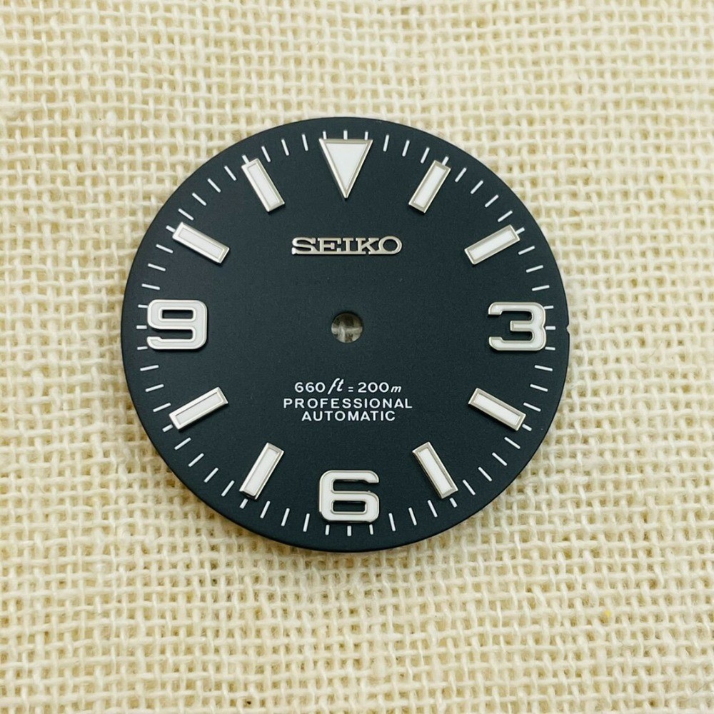 28.5mm Watch Dial Green Luminous For Seiko NH35 NH36 Movement Explorer Dials