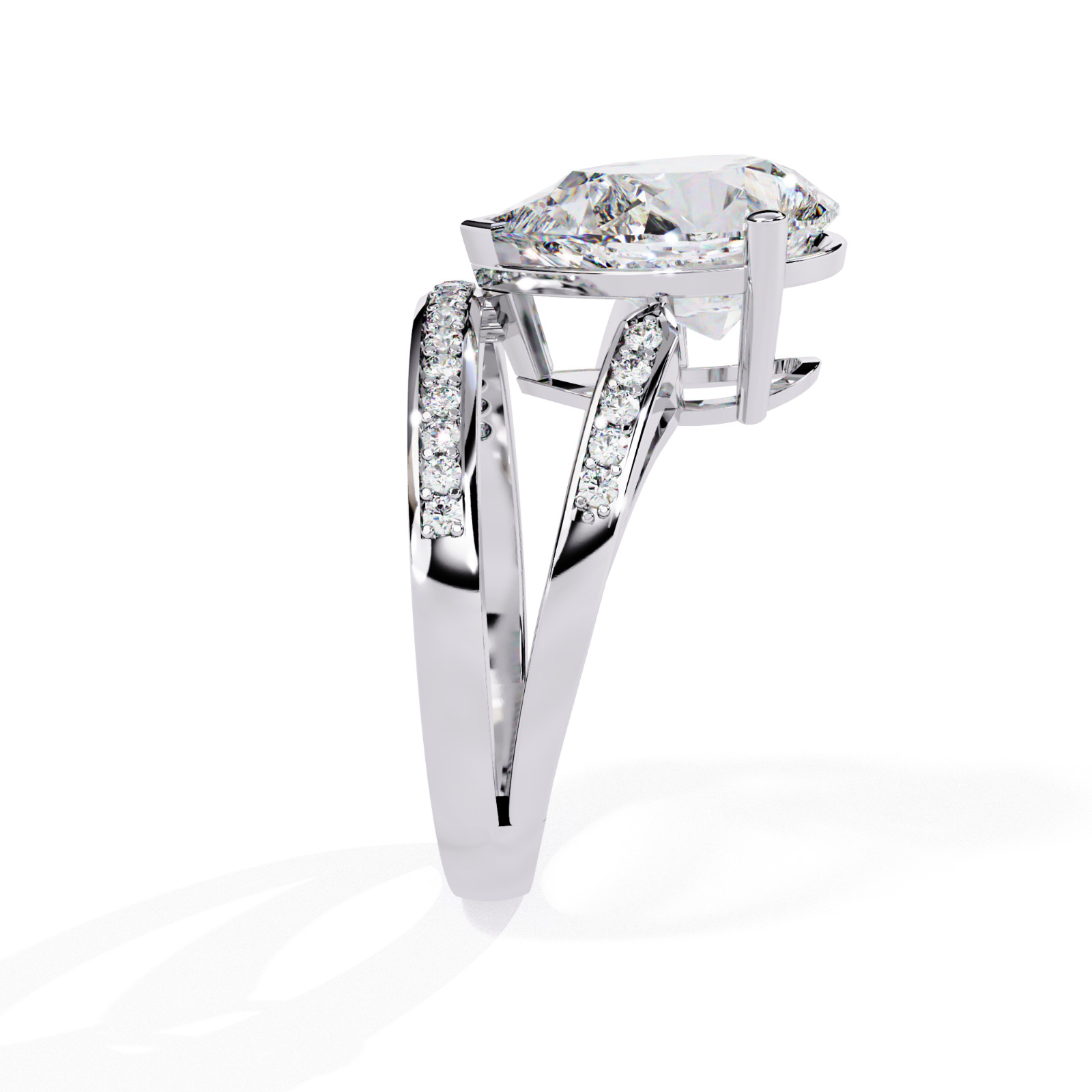 5.50 Ct Pear Moissanite Ring 925 Sterling Silver CZ Halo Engagement Bridal