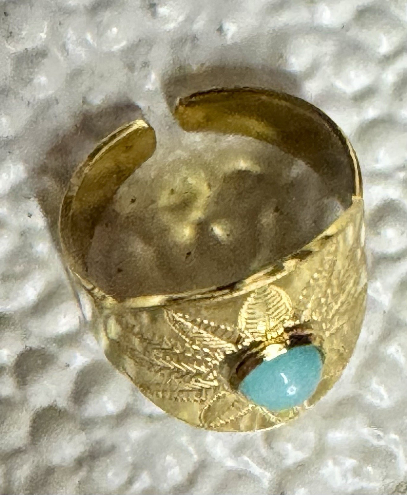 Plunder Turquoise And Gold Adjustable Ring New Without Tags