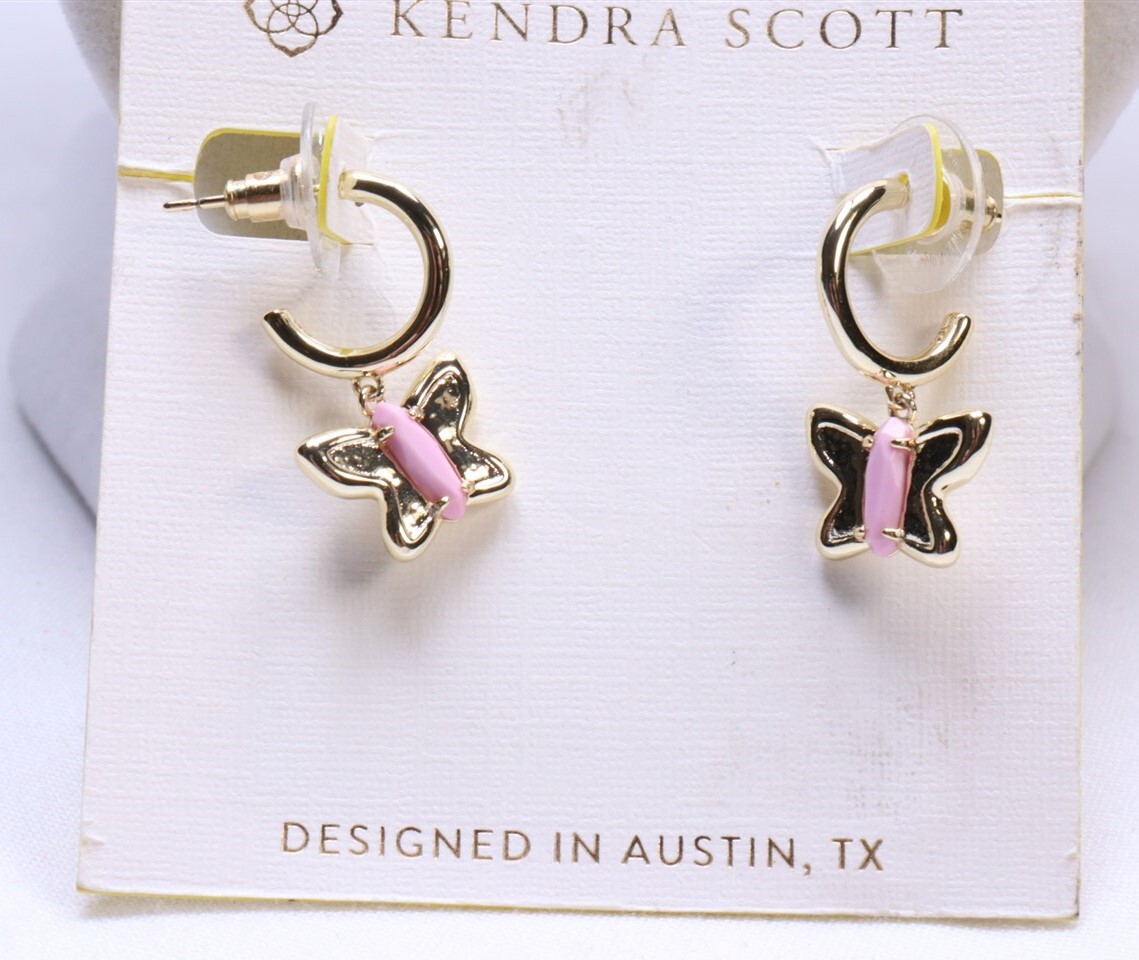 Kendra Scott Sadie Magnesite 14K Gold Over Brass Huggie Hoop Earrings – Lavender