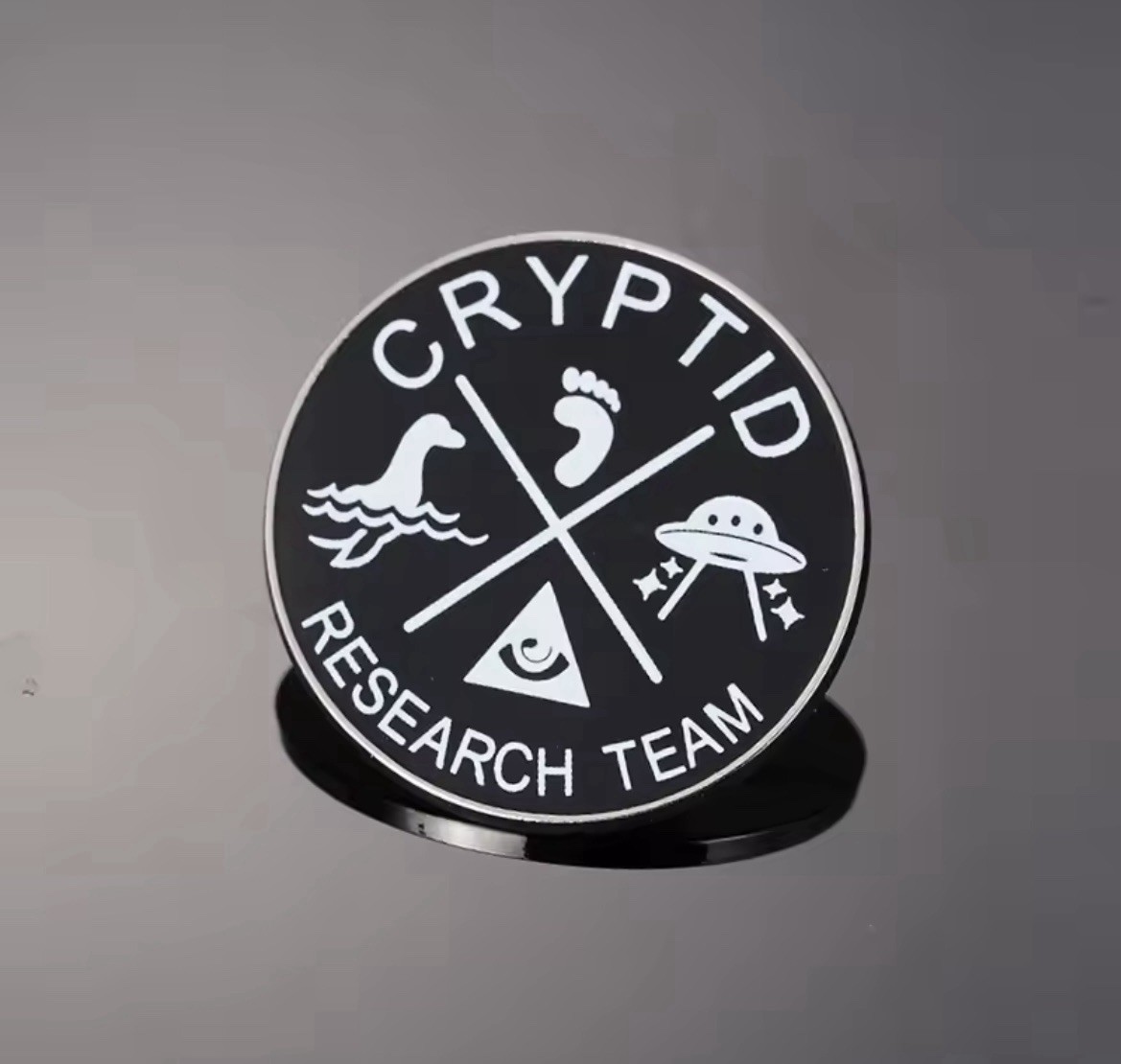 Cryptic Research Team Style 1pc Pin Rubber Backer Cryptid Team Pin FREE SHIPPING