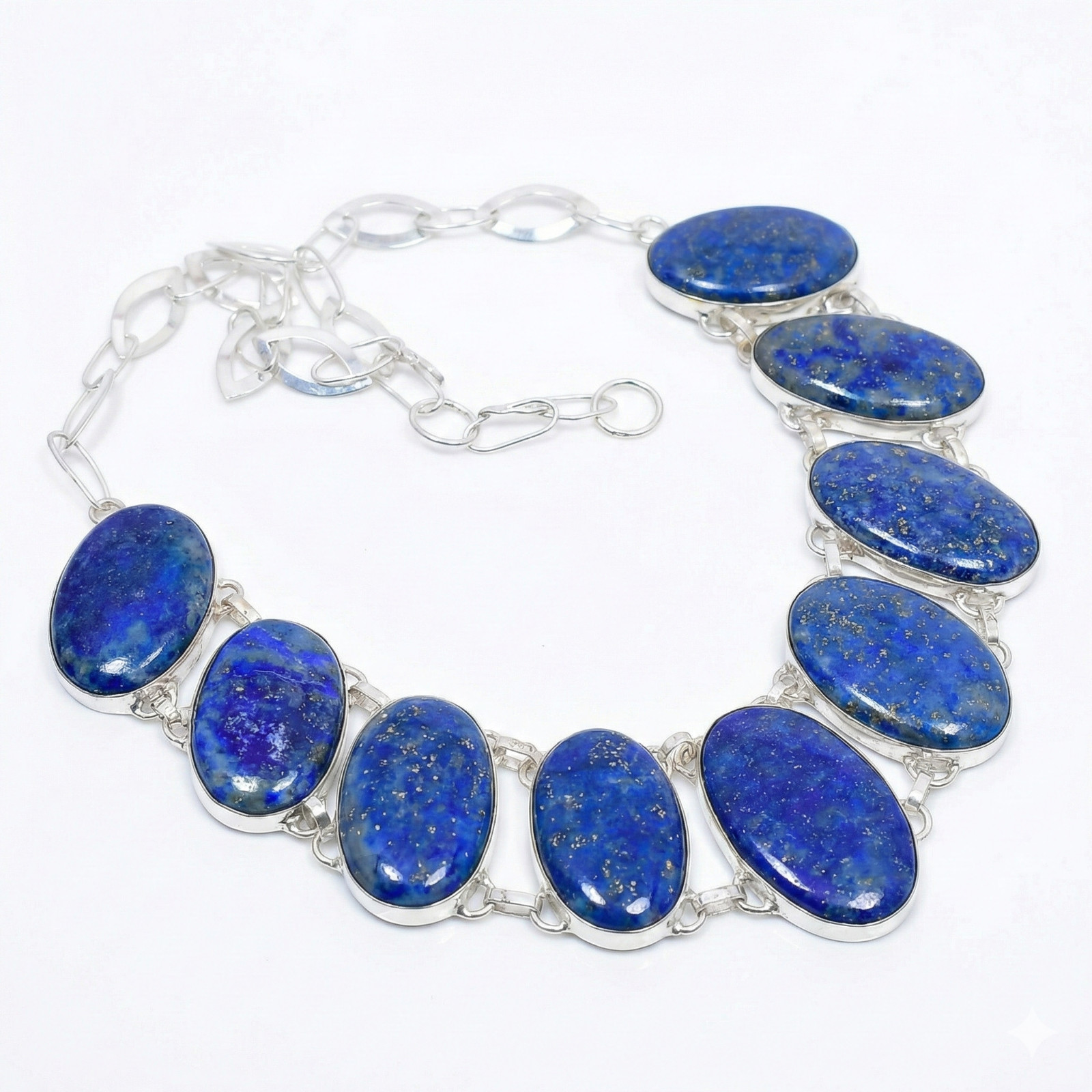 Lapis Lazuli Gemstone Necklace 925 Sterling Silver Designer Jewelry S-18″