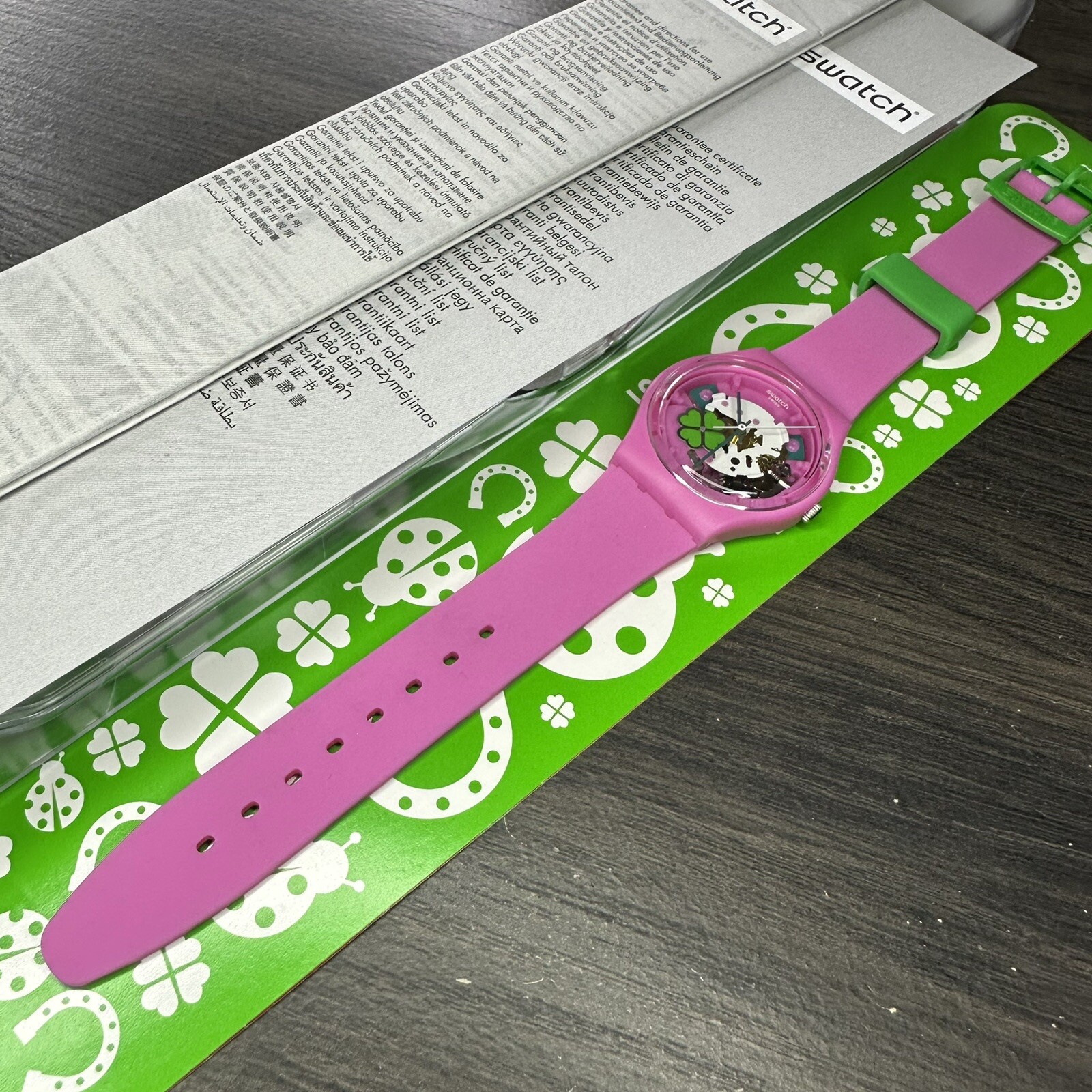 NEW✅LIMITED✅ Swatch Originals Flowerfull Get Lucky Pink Women Watch 34mm GP147
