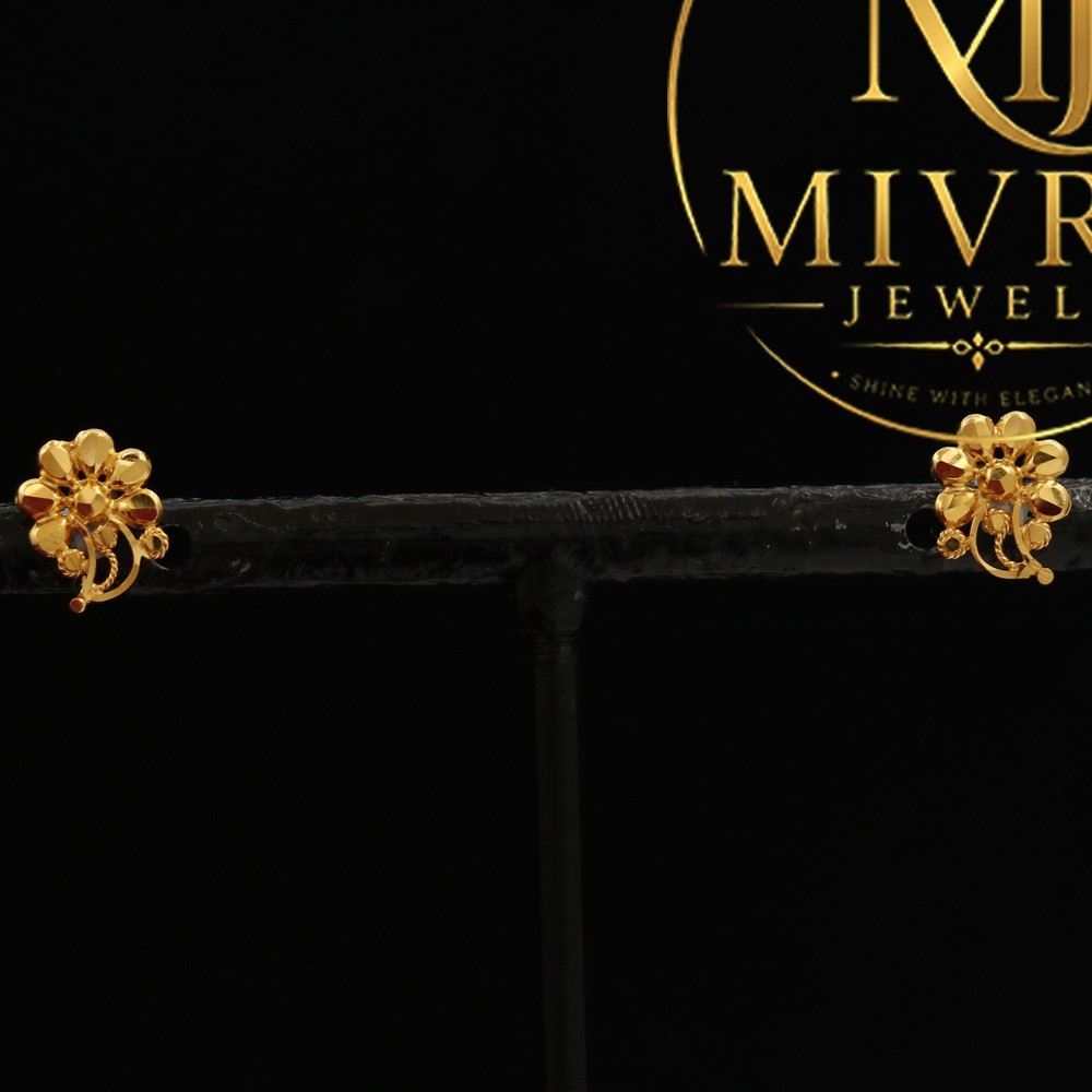 22K Hallmark Gold Wire Hook Earrings Delicate Lightweight 1.1g Fine Jewelry